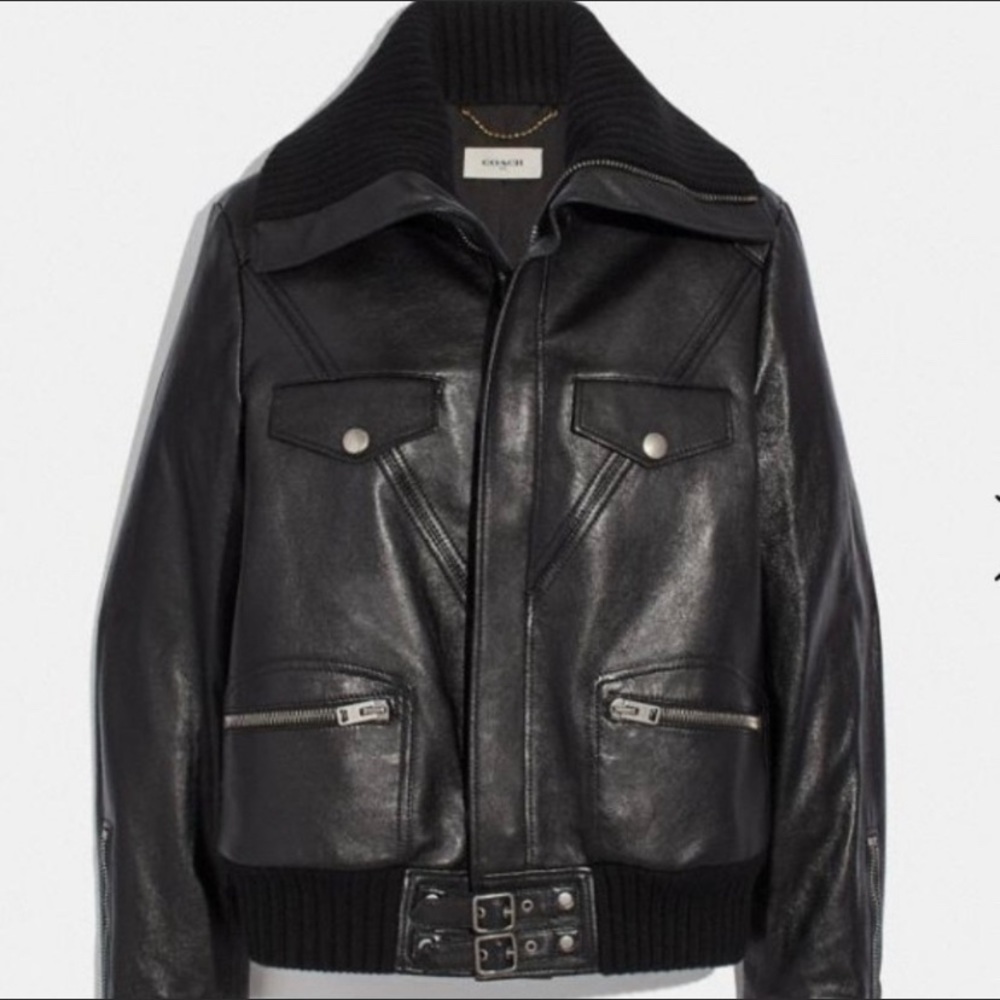 Coach NWT moto leather jacket Size 2.